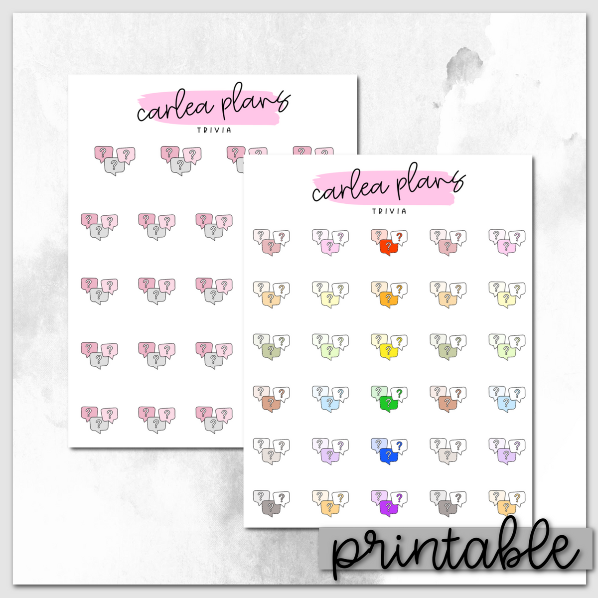 Trivia Icons | Printable Icons – CarleaPlans