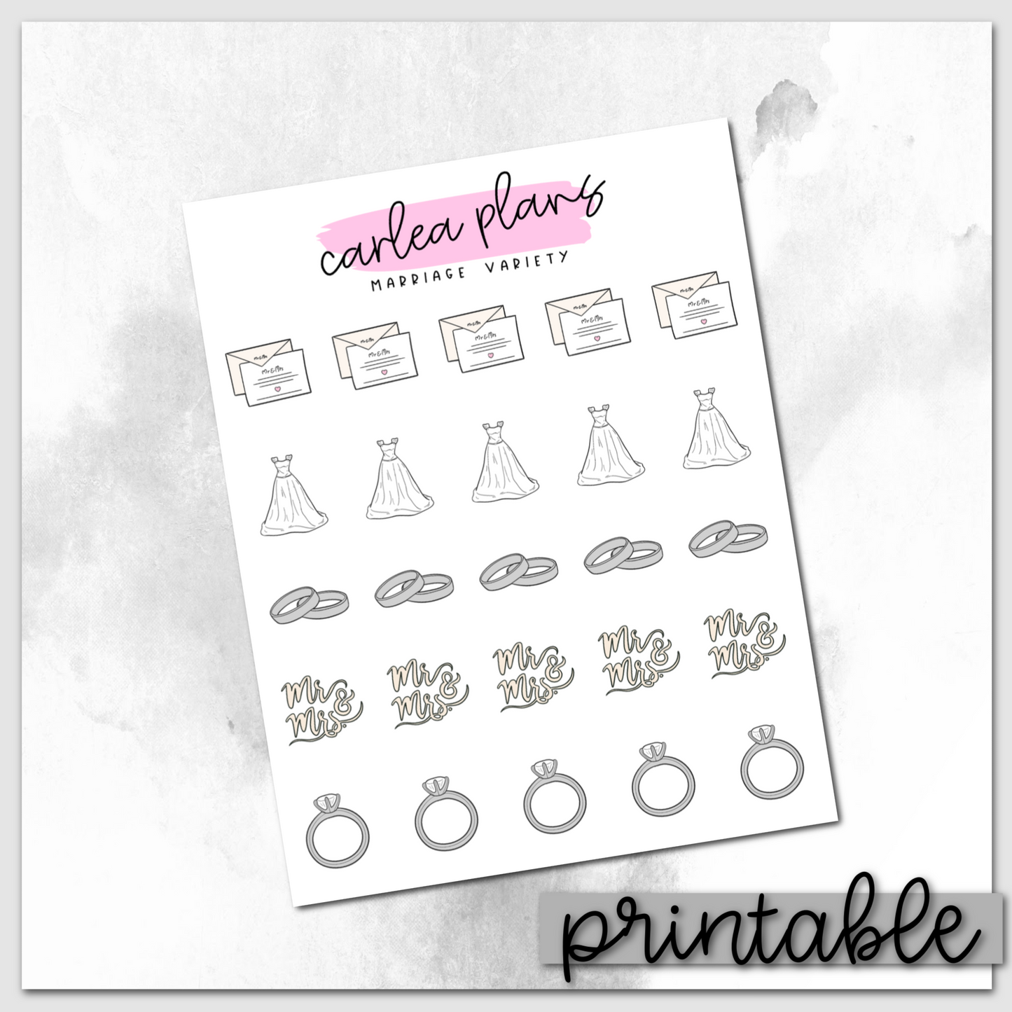 Marriage Variety Icons | Printable Icons