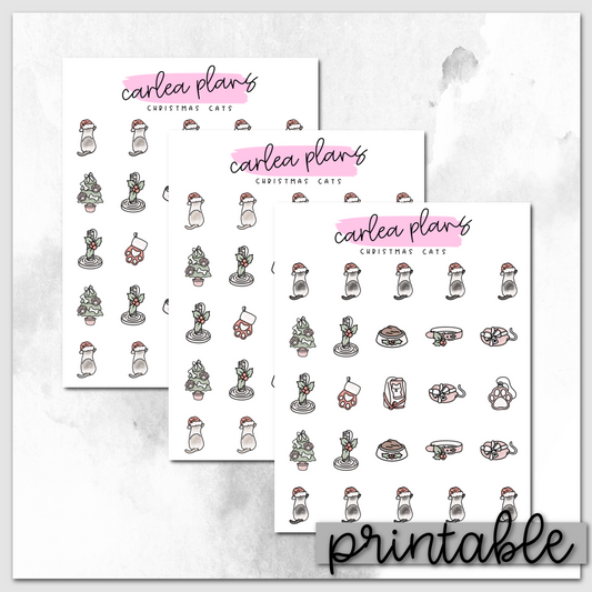 Christmas Cat Icons | Printable Icons