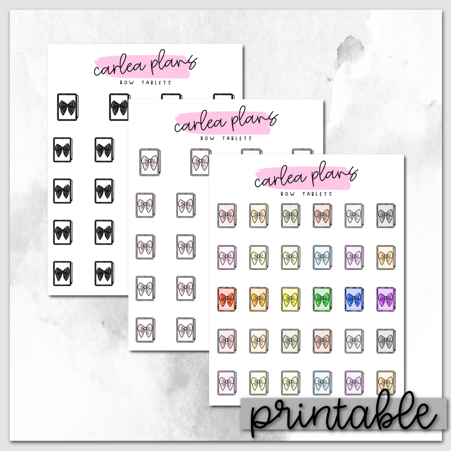 Bow Tablet Icons | Printable Icons