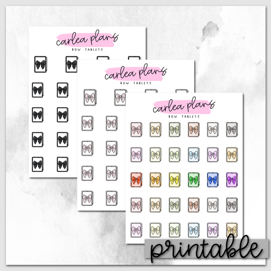 Bow Tablet Icons | Printable Icons