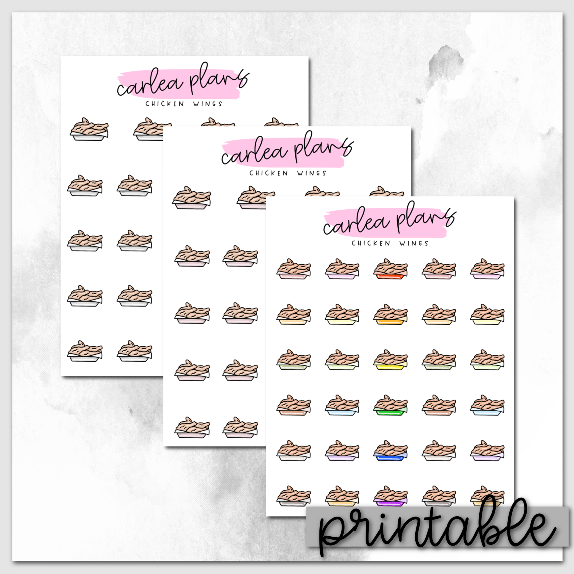 Chicken Wing Icons | Printable Icons – CarleaPlans