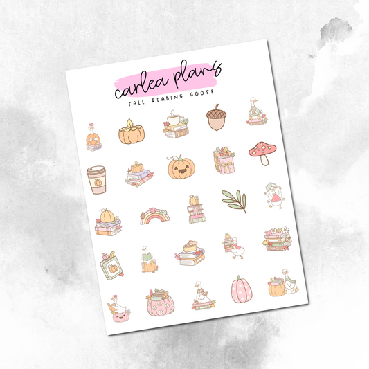 Fall Reading Goose Deco Icons