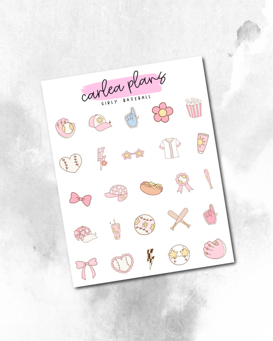 Girly Baseball Deco Icons