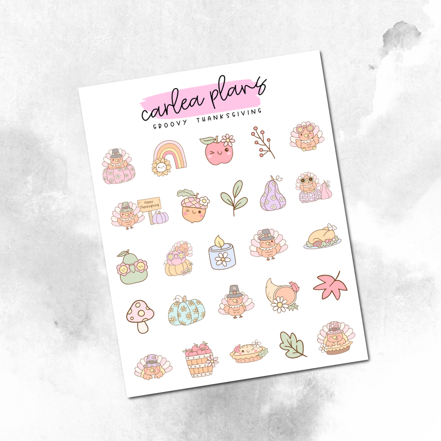 Groovy Thanksgiving Deco Icons