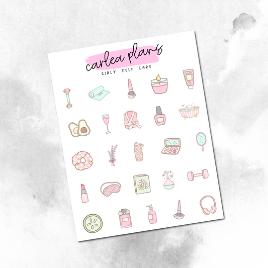 Girly Self Care Deco Icons