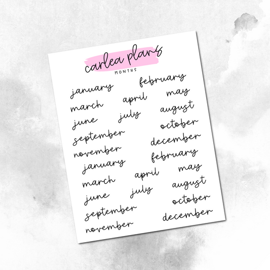 Cursive Large Month Scripts