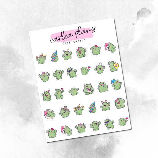 Cute Cactus Character Icons