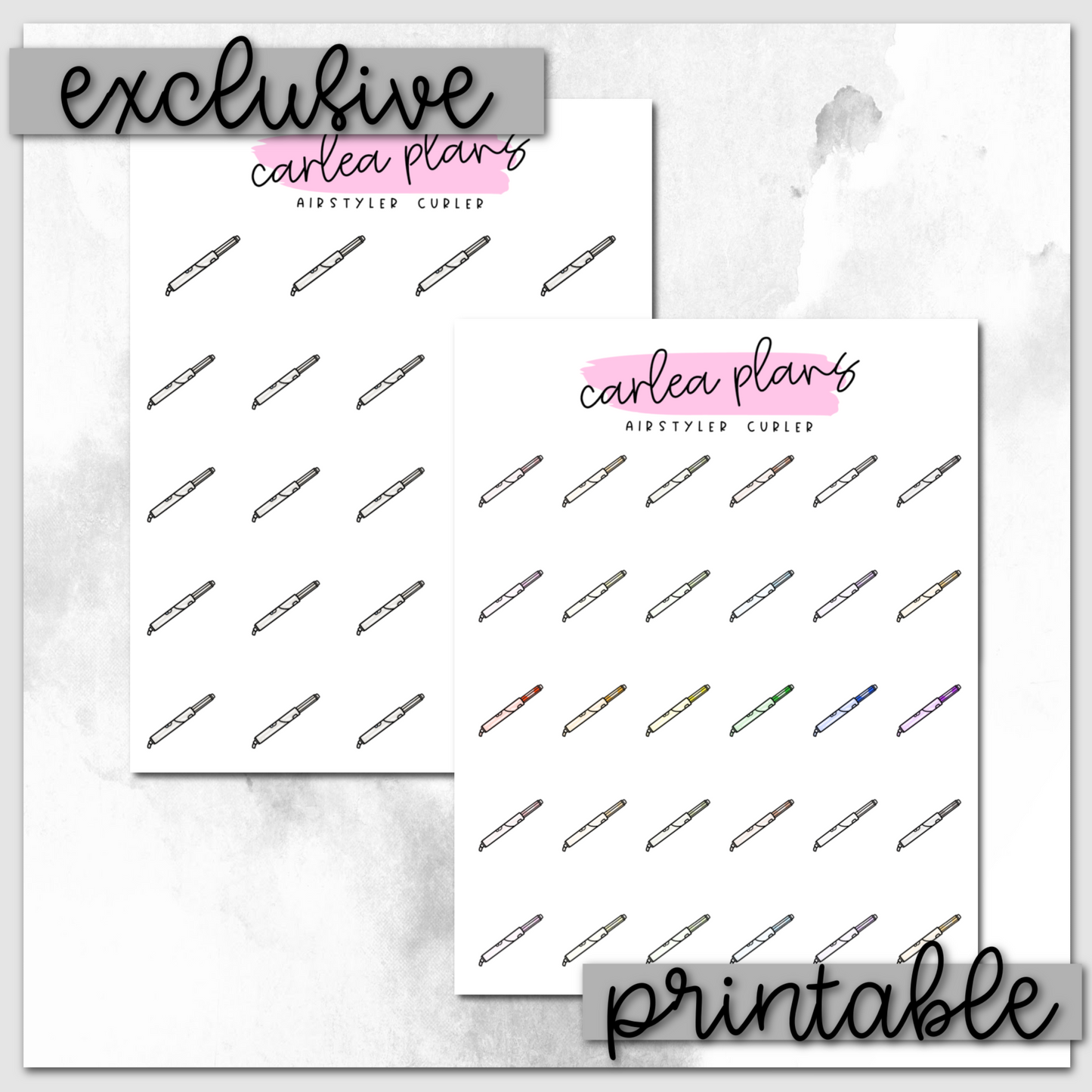 Airstyler Curler Icons | Printable Icons