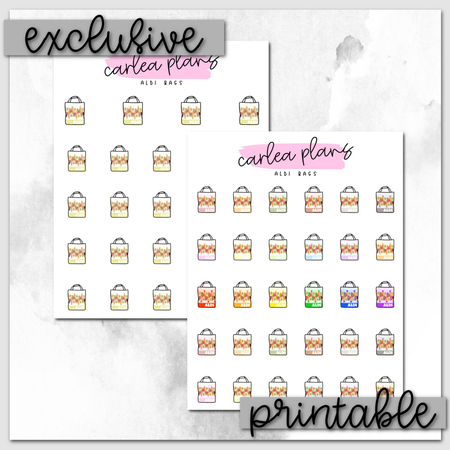 Aldi Bag Icons | Printable Icons