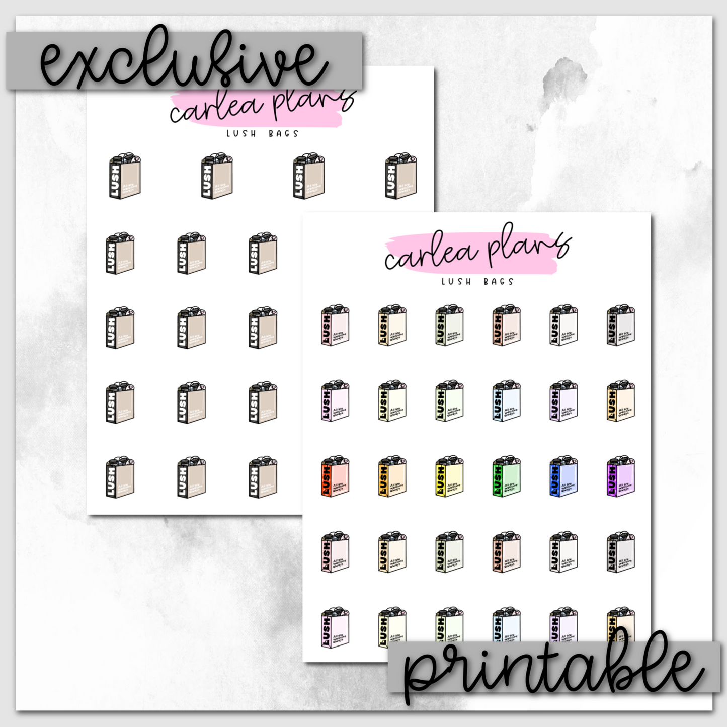 Lush Bag Icons | Printable Icons