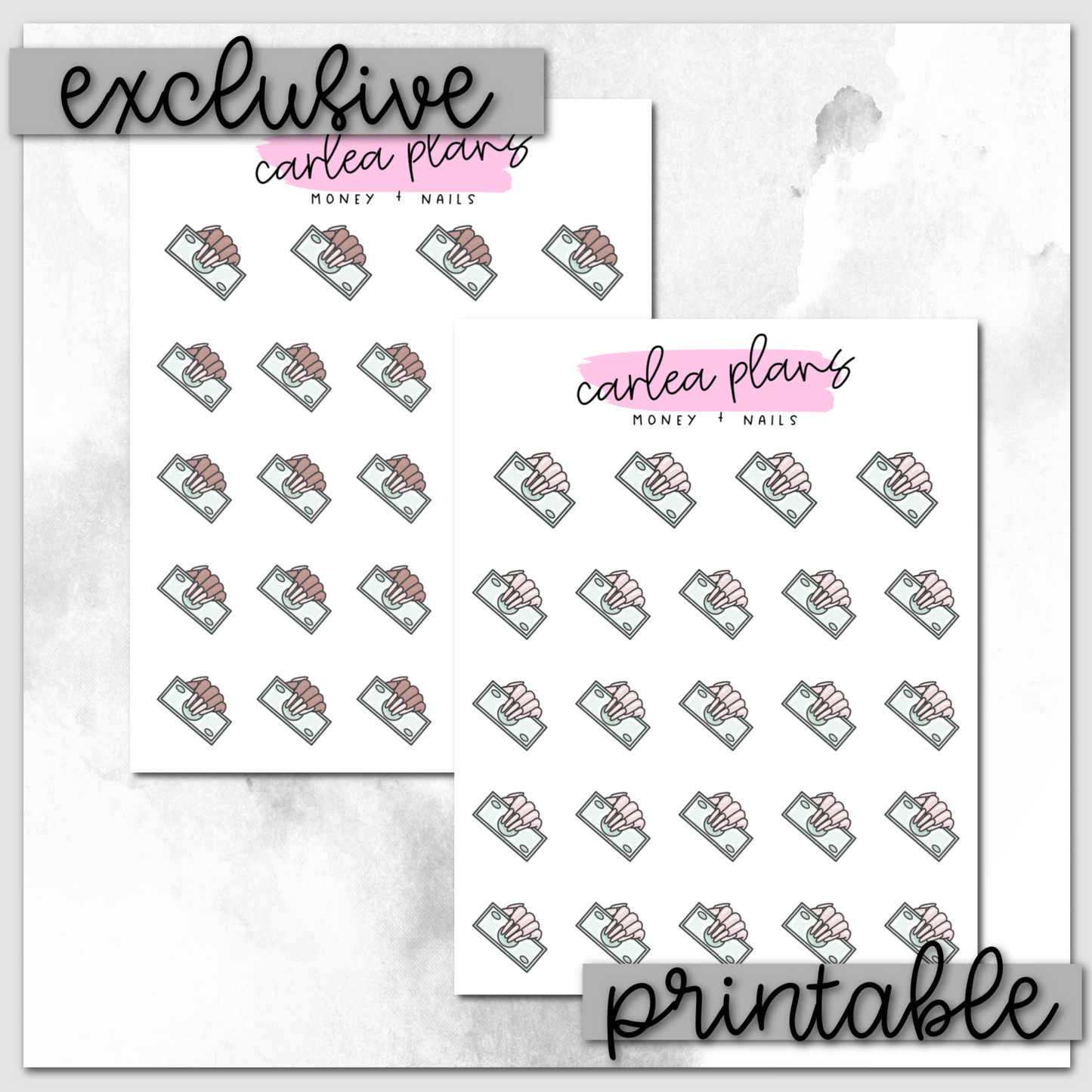 Money & Nails Icons | Printable Icons