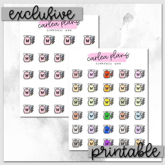 Clamshell Wax Icons | Printable Icons