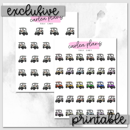 Golf Cart Icons | Printable Icons