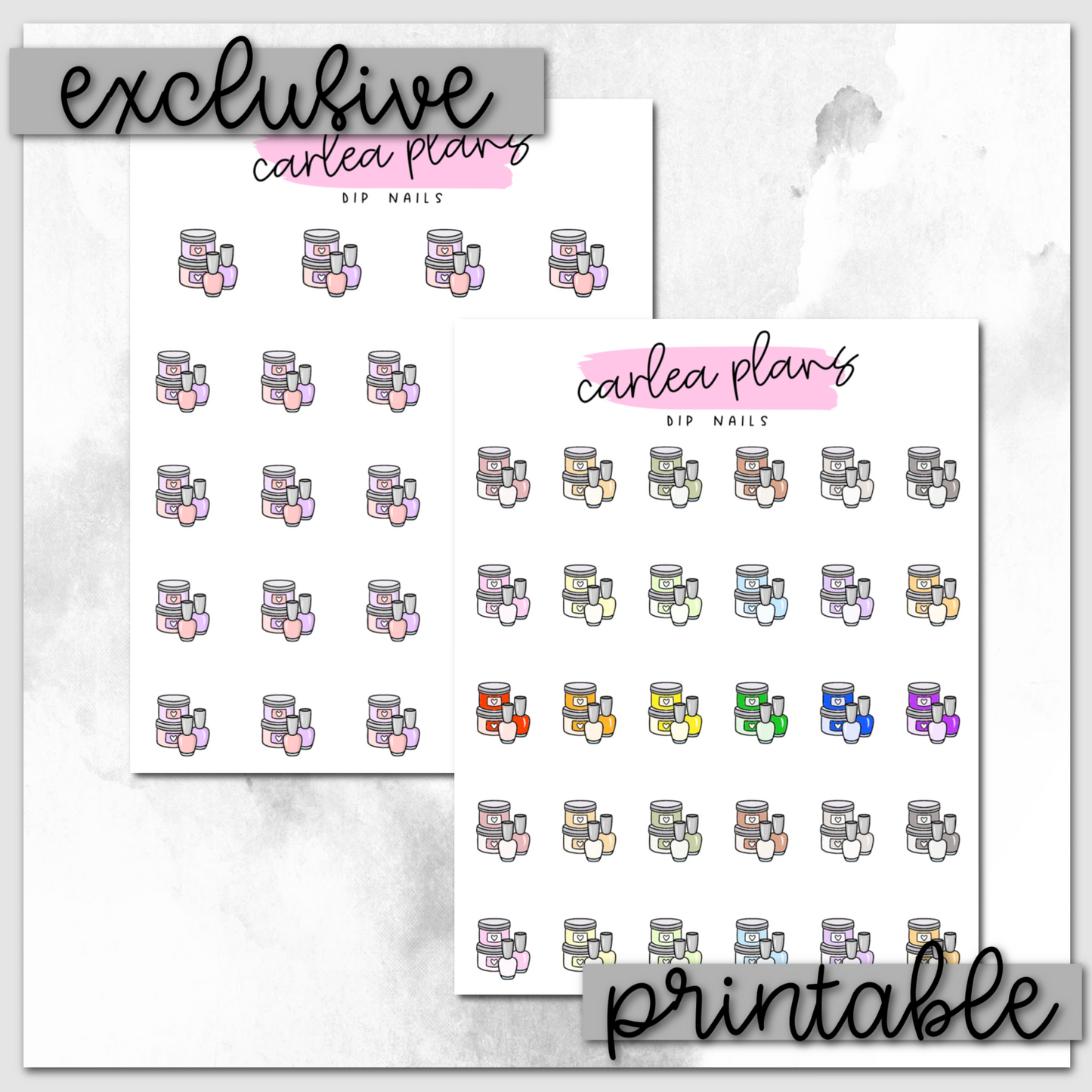 Dip Nails Icons | Printable Icons