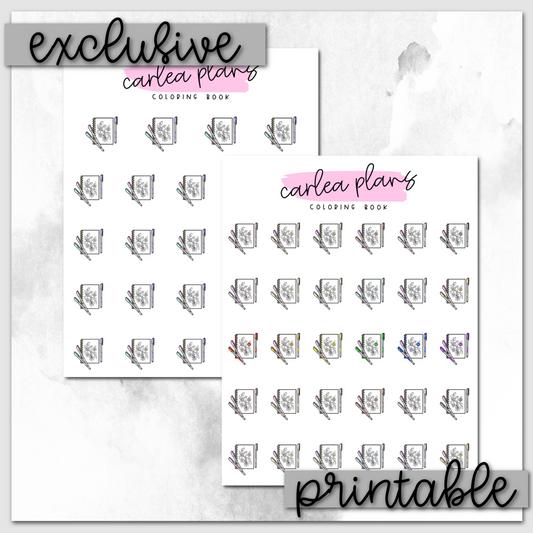 Coloring Book Icons | Printable Icons