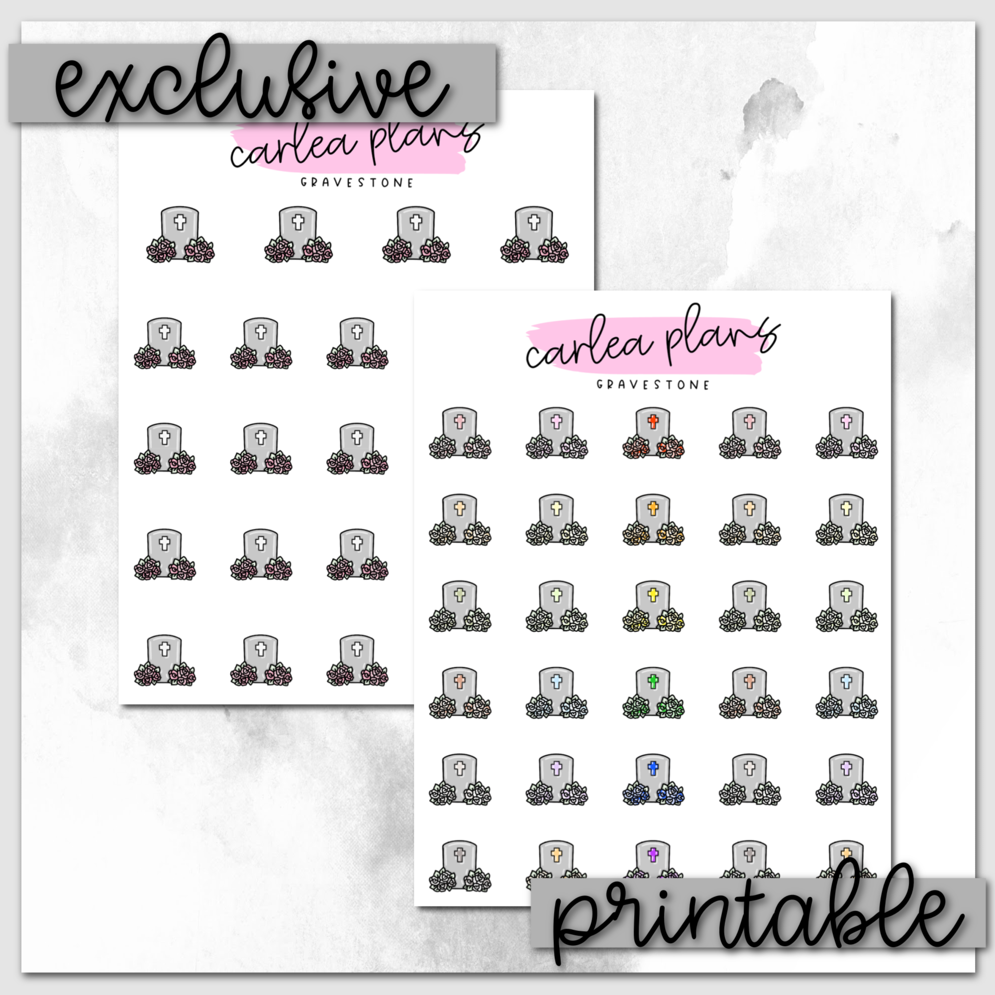 Gravestone Icons | Printable Icons – CarleaPlans