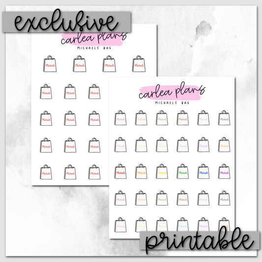 Michaels Bag Icons | Printable Icons