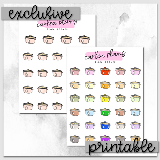 Slow Cooker Icons | Printable Icons