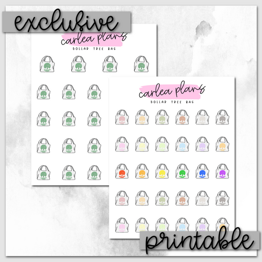 Dollar Tree Bag Icons | Printable Icons