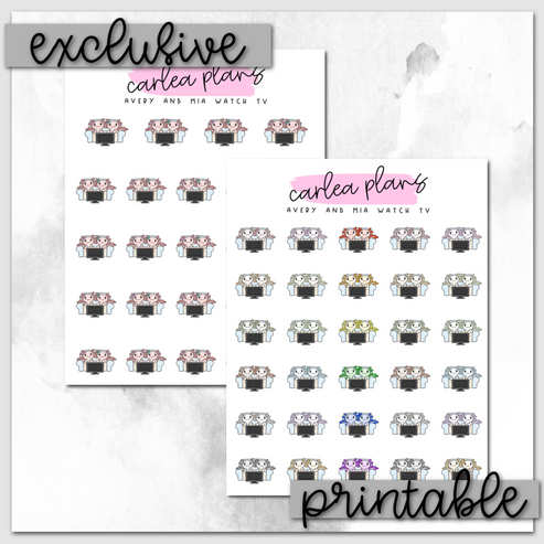 Avery & Mia Watch TV Icons | Printable Characters – CarleaPlans