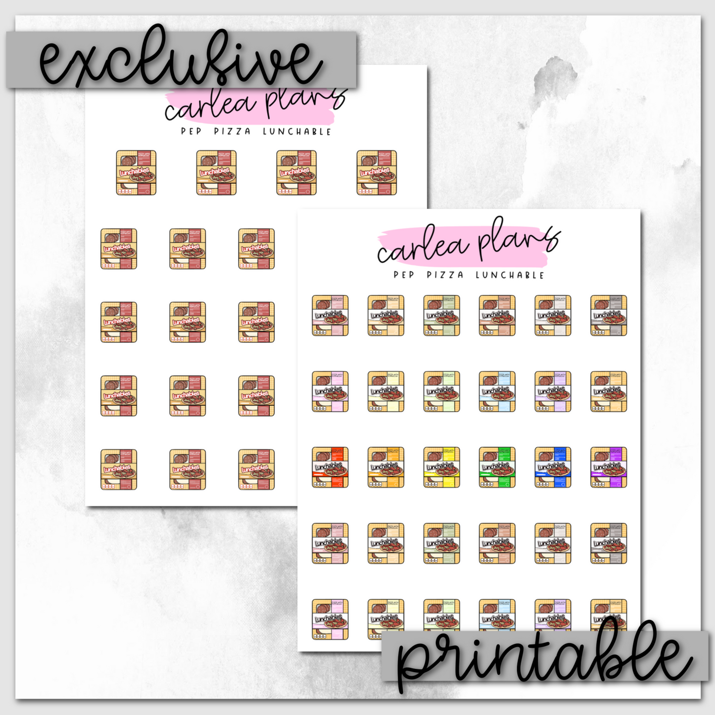 Pepperoni Pizza Lunchable Icons | Printable Icons