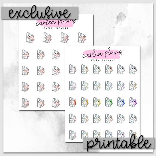 Avery Showers Icons | Printable Characters