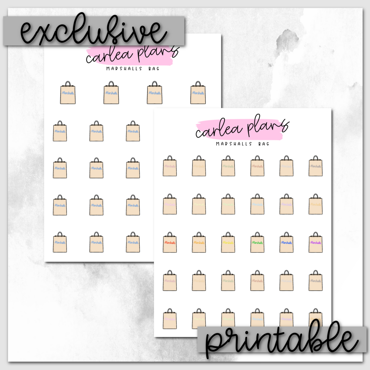 Marshalls Bag Icons | Printable Icons