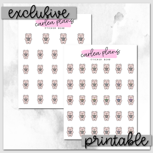 Sticker Bear Icons | Printable Characters