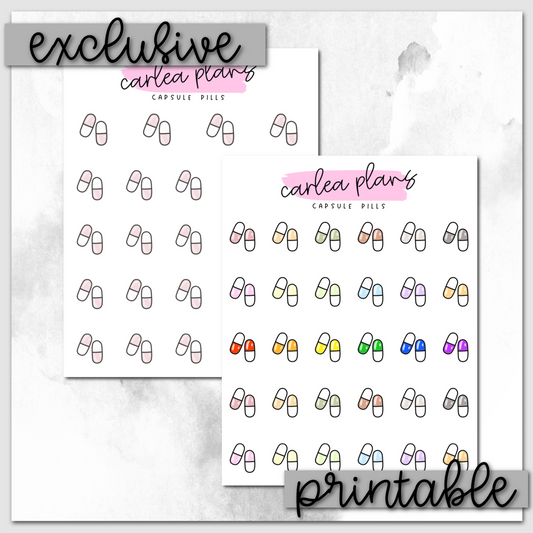 Capsule Pill Icons | Printable Icons