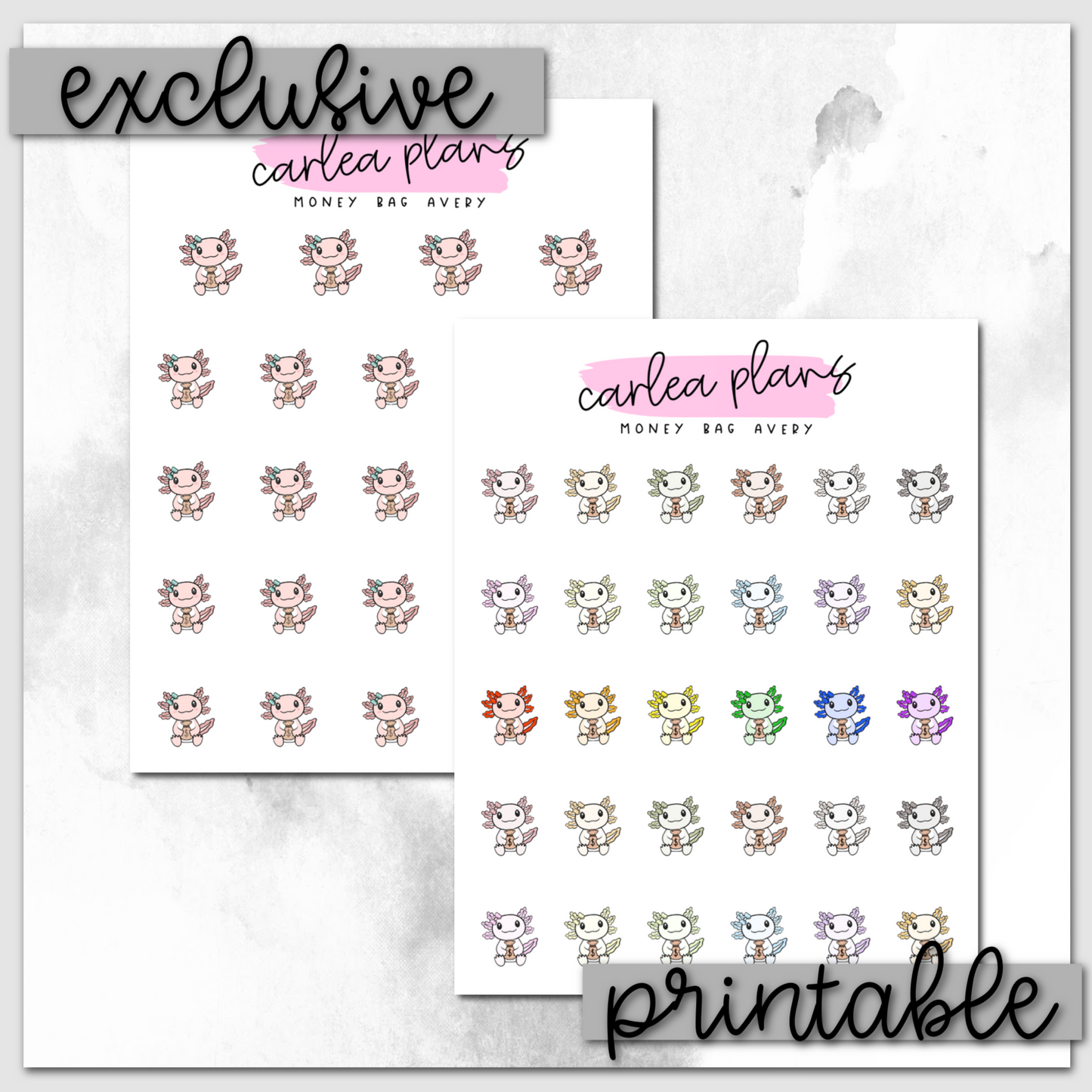 Money Bag Avery Icons | Printable Characters