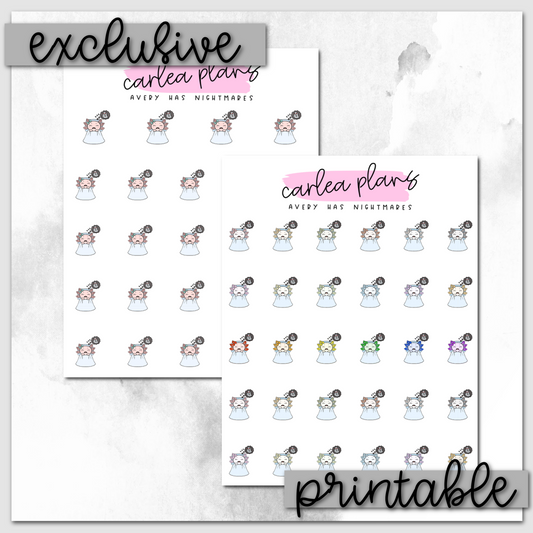 Avery Has Nightmares Icons | Printable Characters