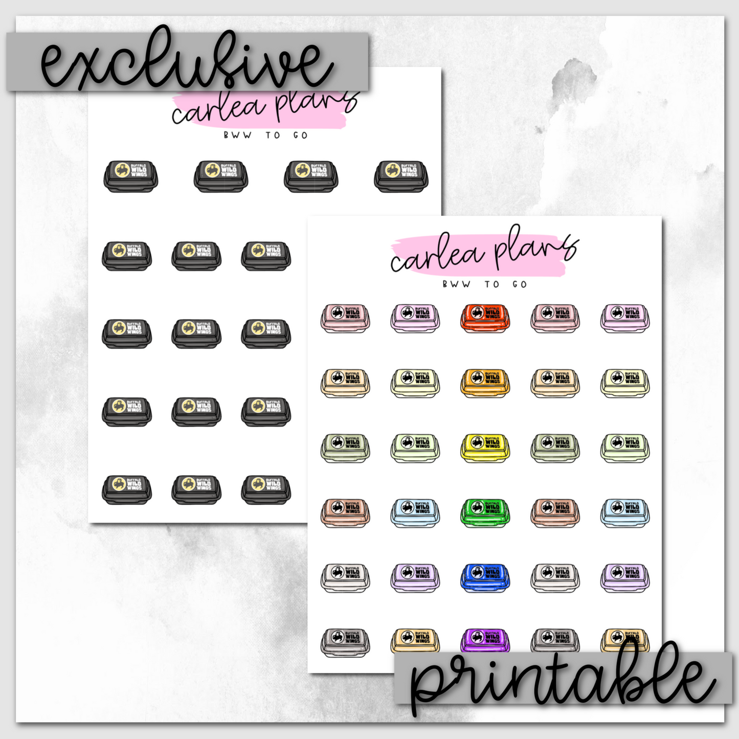 BWW To Go Icons | Printable Icons