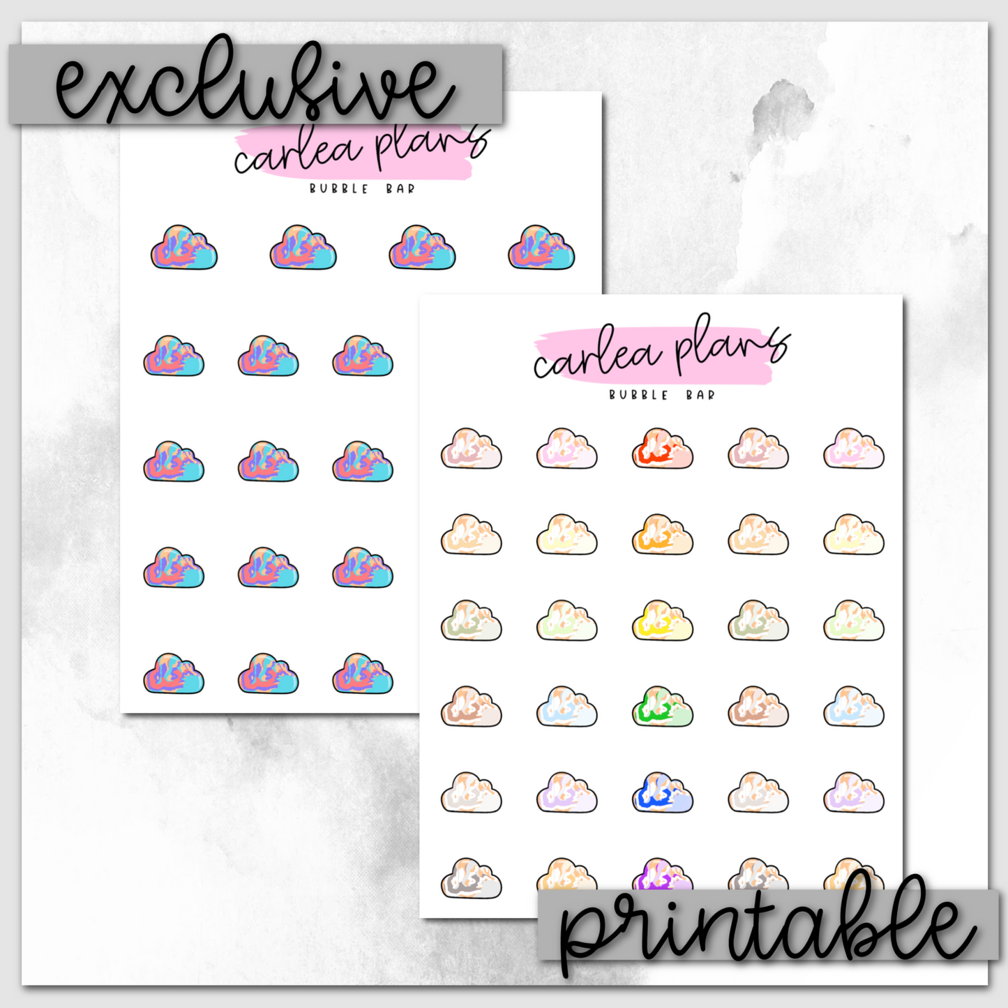 Bubble Bar Icons | Printable Icons