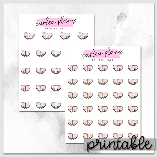 Painted Toes Icons | Light | Printable Icons