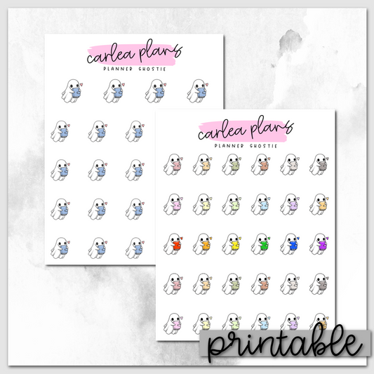 Planner Ghostie Icons | Printable Characters