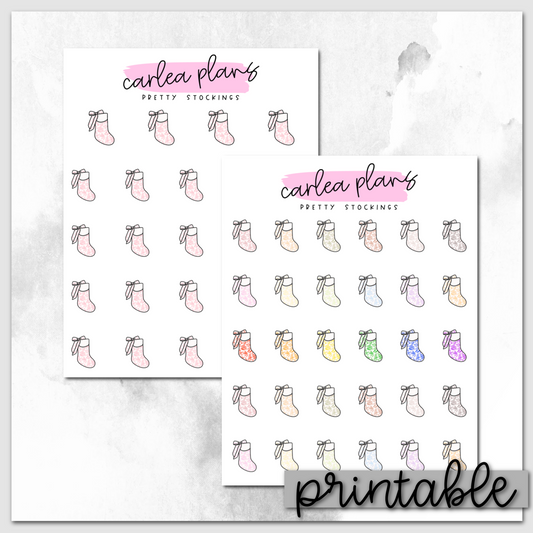 Pretty Stocking Icons | Printable Icons