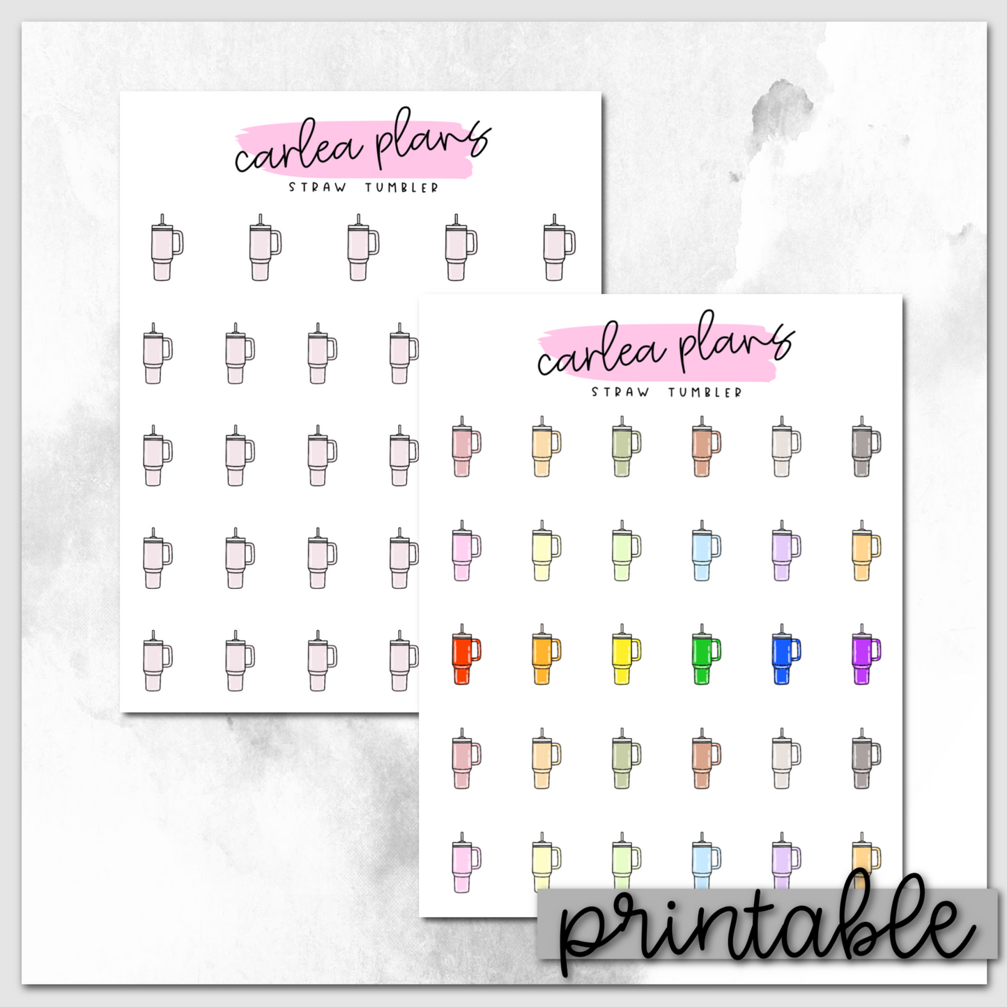 Straw Tumbler Icons | Printable Icons