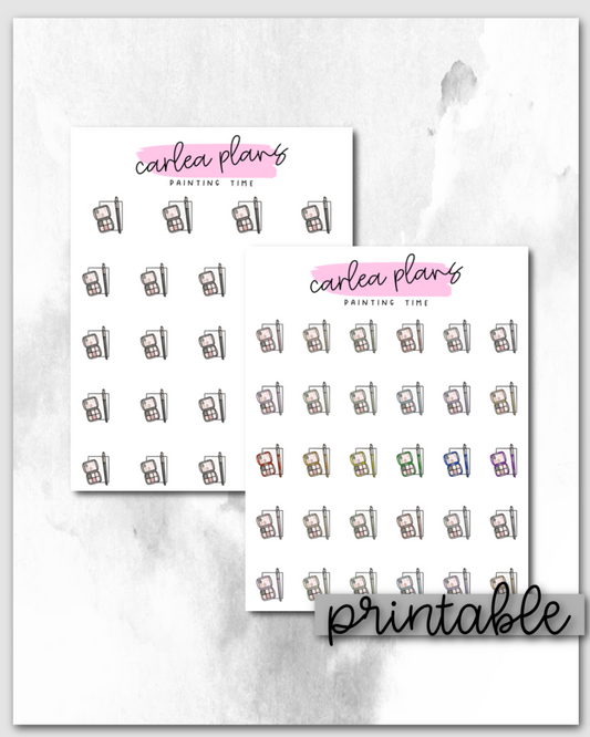 Painting Time Icons | Printable Icons