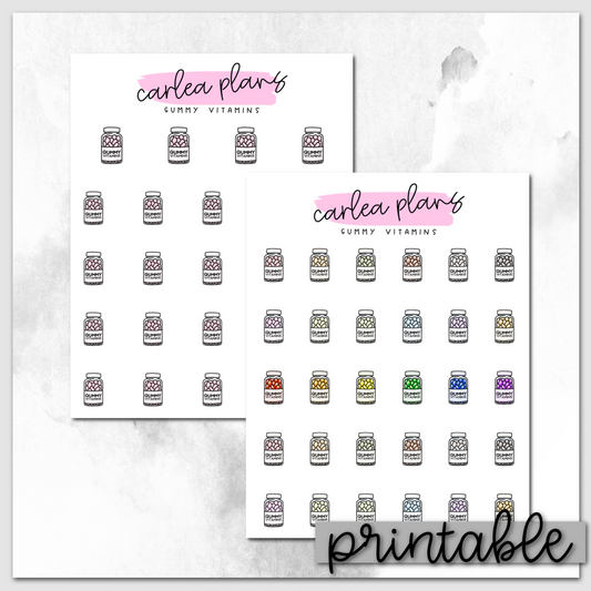 Gummy Vitamins Icons | Printable Icons