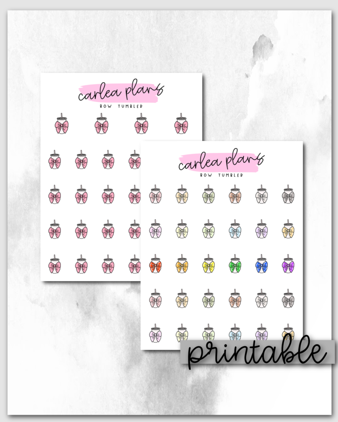 Bow Tumbler Icons | Printable Icons