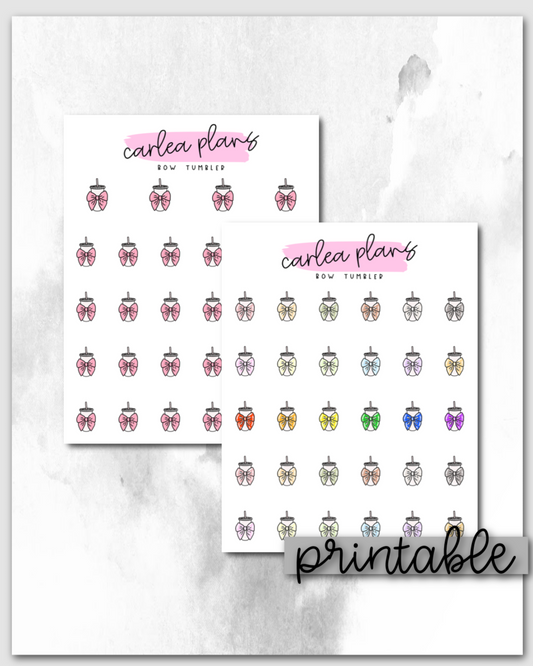 Bow Tumbler Icons | Printable Icons