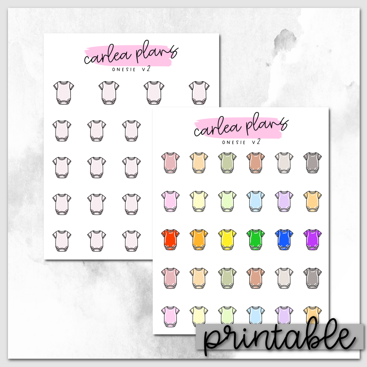 Onesie Icons | Printable Icons