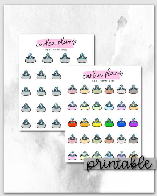 Pet Fountain Icons | Printable Icons
