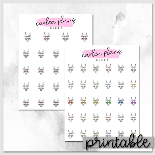 Lingerie Icons | Printable Icons