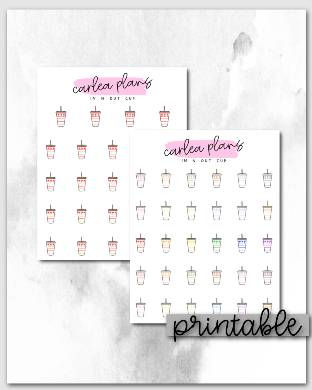 In N Out Cups Icons | Printable Icons