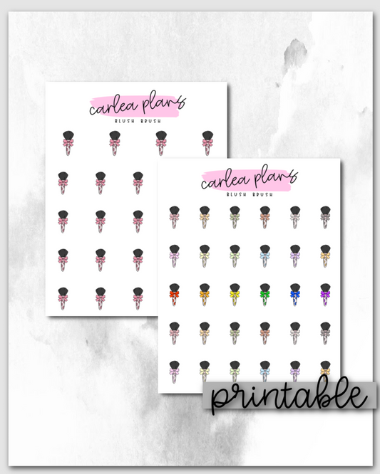Blush Brush Icons | Printable Icons