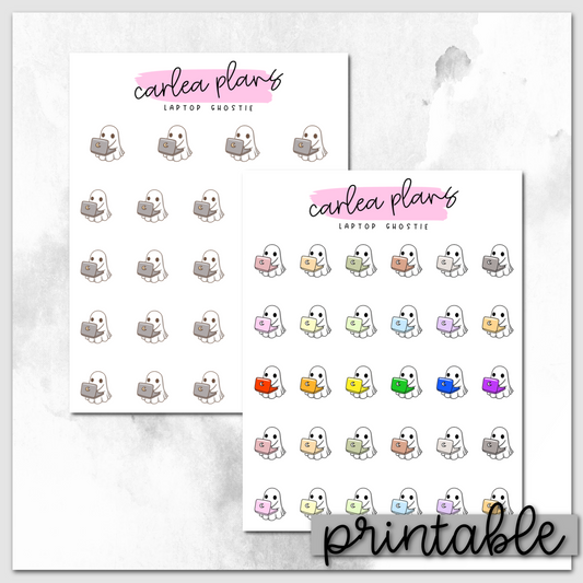 Laptop Ghostie Icons | Printable Characters