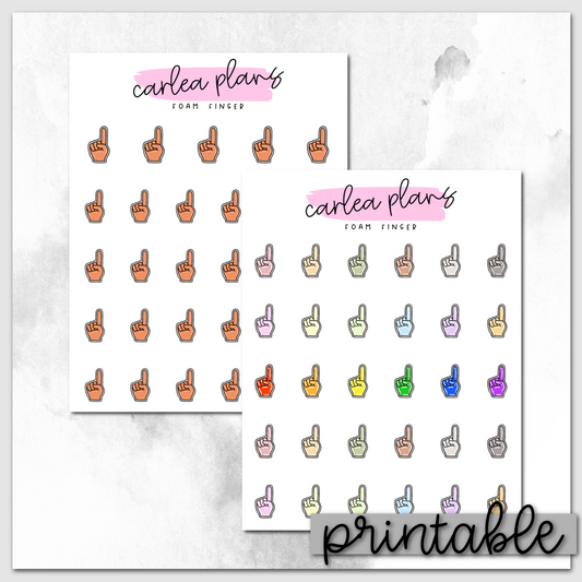 Foam Finger Icons | Printable Icons