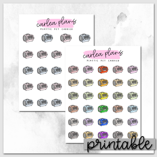 Plastic Pet Carrier Icons | Printable Icons
